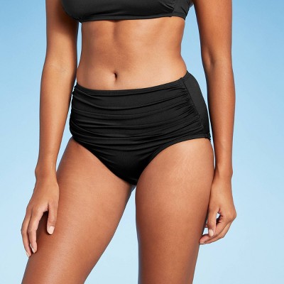 Women's Shirred High Waist High Coverage Bikini Bottom - Kona Sol™