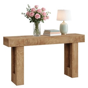 63" Narrow Console Table with Storage & Open Shelves, Minimalist Vintage Sofa Table for Hallway, Living Room, Foyer, Bedroom - 1 of 4