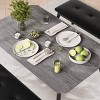3-Piece Dining Set, Space-Saving Table & 2 Upholstered Benches for 4, Metal Frame Kitchen Furniture for Apartments, Studios, Small Spaces - 4 of 4