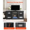 Yukimo 27"H TV Stand - Modern Black Entertainment Center, Glass Doors & Adjustable Shelves, Storage Console for Living Room/Bedroom - 3 of 4