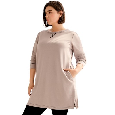 ellos Plus Size French Terry Tunic Dress