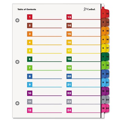 Cardinal OneStep Printable Table of Contents/Dividers 52-Tab 11 x 8 1/2 Multicolor 60990