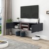 Floating TV Stand With 3 Levels Adjustable Shelves Large Storage Space Sturdy Construction Media Console Table Entertainment Center - 2 of 4