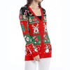 BLUEMING Women Sweaters Ugly Christmas Reindeer Knit Cardigans - Maximalist Festive Textures - 2 of 4