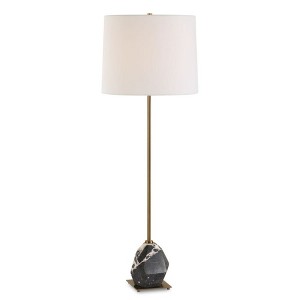 Uttermost Rowland Buffet Lamp-Faceted Black & White Marble with Brass Accents - 1 of 4