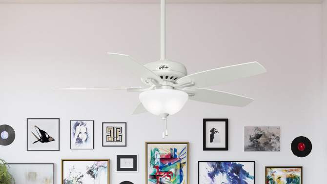 52" Newsome Glossy Ceiling Fan (Includes LED Light Bulb) - Hunter Fan, 2 of 17, play video