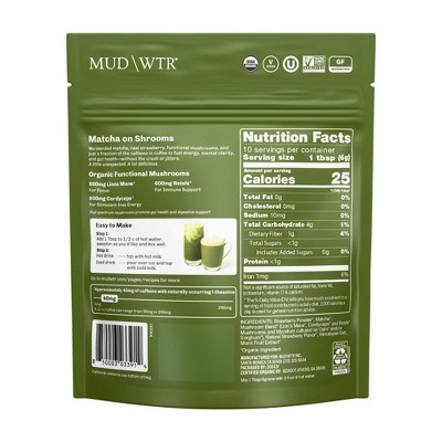 MUD\WTR Organic Strawberry Matcha Mushroom Coffee Alternative - 2.1oz
