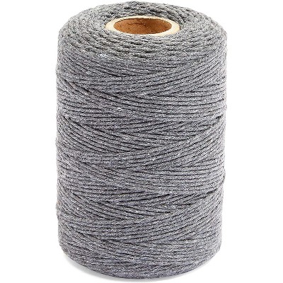 Bright Creations Grey Cotton Twine String, Jute Thread for DIY Arts and Crafts (0.08 in, 218 Yards)