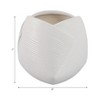 Planter Stoneware Textured Modern Design Indoor Outdoor Home Garden Decor Container - 7" White - 4 of 4