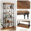 Industrial Bookshelf Tall Bookcase 6 Tier Storage Open Rack Shelf - 4 of 4