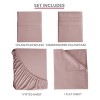 6 Piece Brushed Microfiber Bed Sheets with Embroidery & Plain Pillowcases Hotel Luxury 16 Inches Deep Pockets Solid Sheet Set - Lux Decor Collection - image 3 of 4