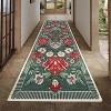 Rug Non-Slip Washable Low Pile Vintage Carpet Stain-Resistant Botanical Floor Mat for Entryway, Laundry Room Bathroom - 3 of 4