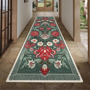 coucheta Multi-size Washable Soft Floral Area Rugs for Living Room, Non Slip Botanical Non Shedding Stain Resistant Carpet, for Bedroom, Dining Room - 1 of 4