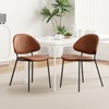 Okak Modern Armless Minimalist-Design Home Dining Chairs for Kitchen Dining Room,Boucle/PU Upholstered Seating Dining Chair Set of 4 - 3 of 4