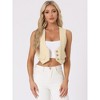 Allegra K Women's Vintage Button-Up Sleeveless Cropped Jean Waistcoat Vest - 2 of 4