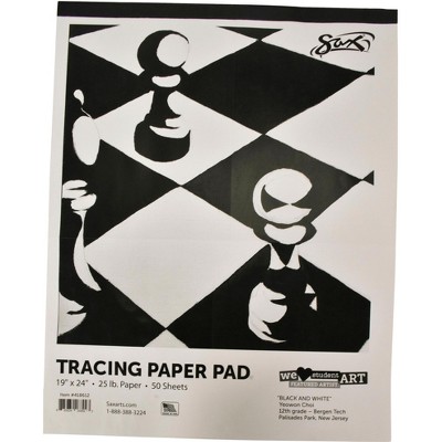 Sax Tracing Paper Pad, 25 lbs, 19 x 24 Inches, White, pk of 50