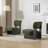 MAYEERTY Set of 2 Modern Lounge Chairs, Polyester Upholstery Sturdy Black Wood Base Minimalist Design, Living Room Bedroom Office, Beige - 3 of 4