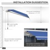 Sapphtopaz 12'x10' Retractable Awning Manual Patio Awnings Sunshade Shelter 280gsm UV Resistant with Manual Crank Handle - 2 of 4