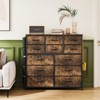12 Dresser for Bedroom, Chest of Drawers for Bedroom with Side Pockets and Hooks, Fabric Storage Dresser, Sturdy Steel Frame, Wood Top - 3 of 4