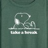 Women's - Peanuts - Take A Break Lightweight French Terry Wide Neck Long Sleeve Shirt - 2 of 4