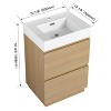 NicBex Bathroom Vanity with Sink,Modern Bathroom Sink Vanity with 2 Drawers,24/30 inch Bathroom Sink Cabinet for Bathroom,Oak/Brown - 3 of 4