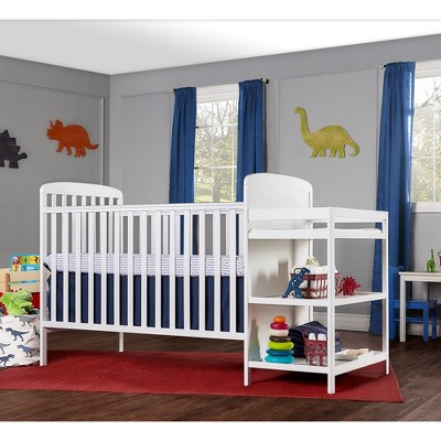 White 4-in-1 Full-Size Crib and Changing Table Combo