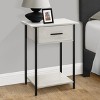 FONTOI End Tables with 2 Tier with Storage Drawer and Shelves, Small Contemporary Side Table Ideal for Living Room, White, 26"*14"*4" - 2 of 4