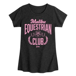 Girls' - Barbie - Malibu Equestrian Club Fitted Short Sleeve Graphic T-Shirt - 1 of 4