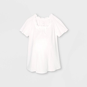 Short Sleeve Smocked Knit Maternity Top - Isabel Maternity by Ingrid & Isabel™ - 1 of 2