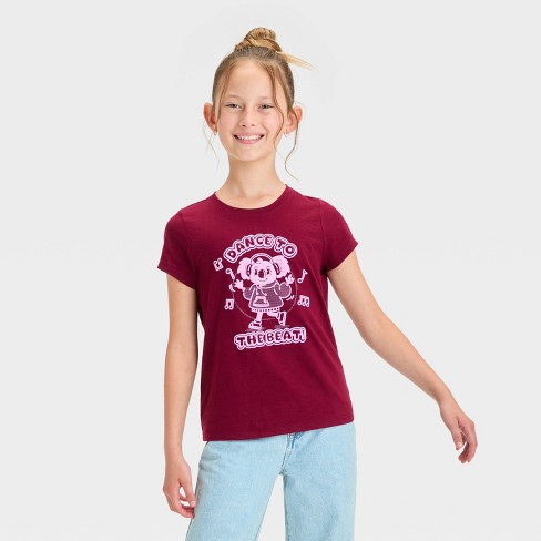 Girls red tee shirt hotsell