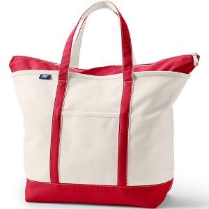 Lands' End Zip Top Canvas Tote Bag - 1 of 4