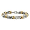 Black Bow Jewelry 8.5mm Stainless Steel & Gold Tone Byzantine Chain Bracelet, 8.25 Inch - 3 of 4