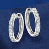 Ross-Simons 0.50 ct. t.w. Diamond Hoop Earrings in 14kt White Gold - 3 of 4