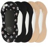 Memoi Women's 5 Pair Pack Studious Cats Fine Edge No Show Liner Socks Black One Size - 2 of 4