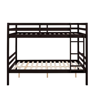 AZL1 Life Concept Beds Full Bunk Bed Elevated Guardrails Versatile Functionality Enhanced Bed Frame Design for Kids, Espresso, 78.35"*59.06"*61.81"