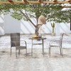vidaXL 3 Piece Patio Dining Set Poly Rattan Gray - 2 of 4