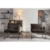 SKRAN 2 Chairs in 1 Box, Upholstered hanging armchair with metal frame,foam cushions and braid for living room,bedroom, Dark Gray ＋Black Armrest - 2 of 4