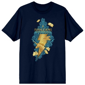 Shazam 2 Fury Of The Gods Realm Of The Gods Crew Neck Short Sleeve Navy Men's T-shirt - 1 of 3