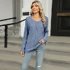 Coolmee Womens Long Sleeve Tunic Top Ribbed Knit Shirts Casual Lightweight Sweaters with Buttons - 4 of 4