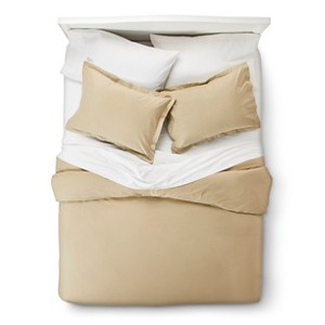 Fawn 400 Thread Count Hemstitch Solid Duvet Cover Set King 3pc - Elite Home Products