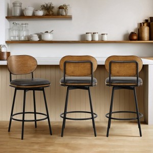 Spruce&Spring Swivel Counter Bar Stool with Metal Legs - 1 of 4