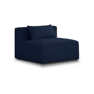 Meridian Furniture,Cube Navy Durable Linen Textured Armless Chair - 1 of 4