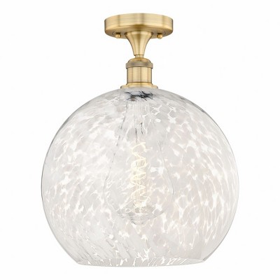 White Mouchette - 1 Light Semi-Flush Mount In Modern Style-16.75 Inches Tall and 13.75 Inches Wide