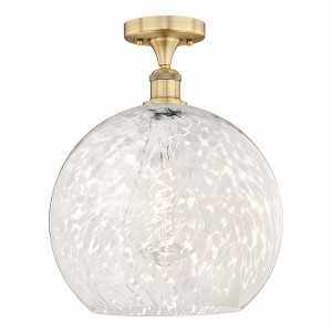 White Mouchette - 1 Light Semi-Flush Mount In Modern Style-16.75 Inches Tall and 13.75 Inches Wide - 1 of 1