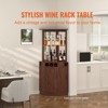 VEVOR Corner Industrial Bar Cabinet, Wine Table for Liquor & Glasses, Sideboard Buffet Cabinet with Glass Holder, Black Walnut - 3 of 4
