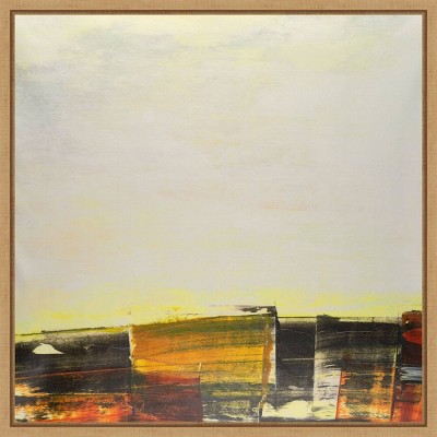 Embellished Boxes II Abstract Canvas Print with Maple Frame