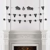 Big Dot of Happiness Mr. and Mrs. - Black & White Wedding or Bridal Shower Letter Banner Decoration - 36 Banner Cutouts & Mr. and Mrs. Banner Letters - 3 of 4
