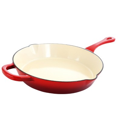. Le Chef 10 Inch Enameled Coated Cast Iron Nonstick Skillet 2 Pack Palm 