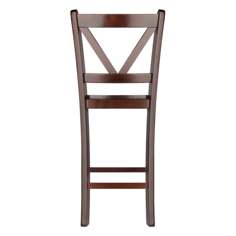 24&#34; Set of 2 Victor V-Back Counter Height Barstool Wood/Walnut - Winsome, 5 of 8