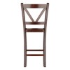 24" Set of 2 Victor V-Back Counter Height Barstool Wood/Walnut - Winsome - image 4 of 4